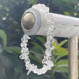 5-6mm Clear Quartz Chip Stretch Bracelet